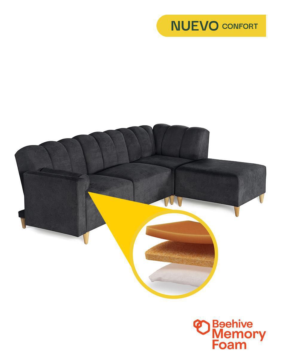 Sala modular kieran de 4 módulos memory foam reclinable a 3 posiciones makora "de" chenille