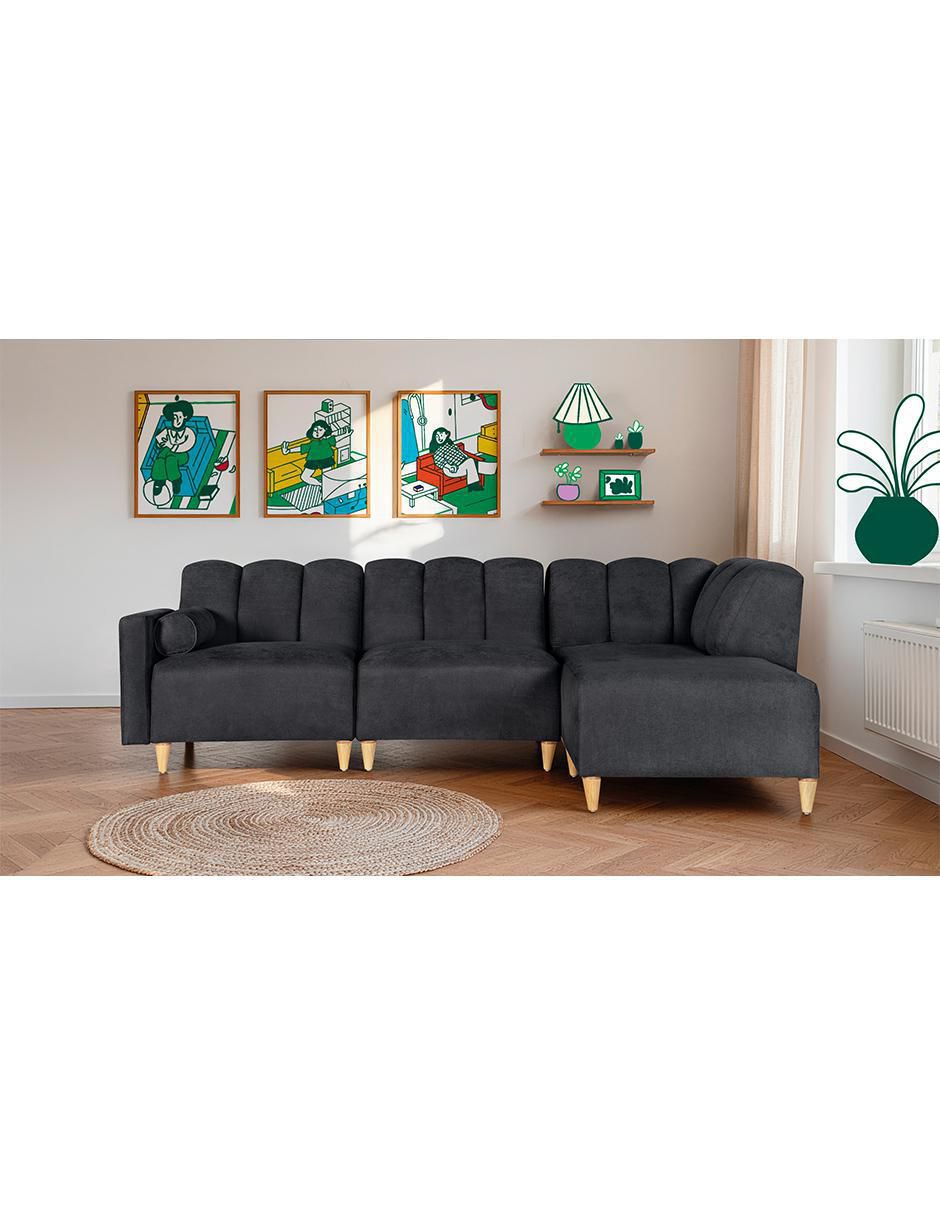 Sala modular kieran de 4 módulos memory foam reclinable a 3 posiciones makora "de" chenille