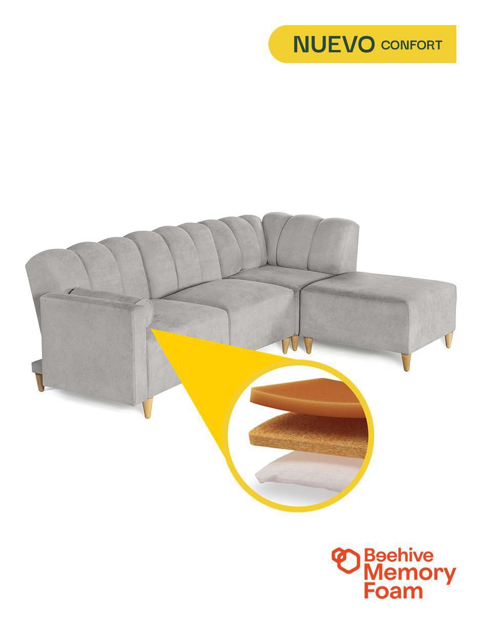 Sala modular Kieran de 4 módulos memory foam reclinable a 3 posiciones de Chenille 12