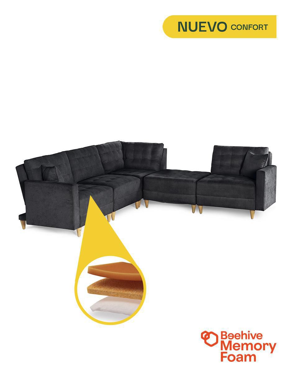Sala modular godric de 5 módulos memory foam reclinable a 3 posiciones makora "de" chenille