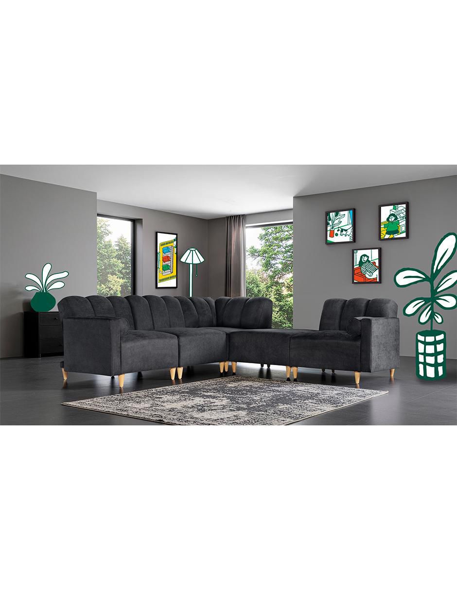 Sala modular kieran de 5 módulos memory foam reclinable a 3 posiciones makora "de" chenille
