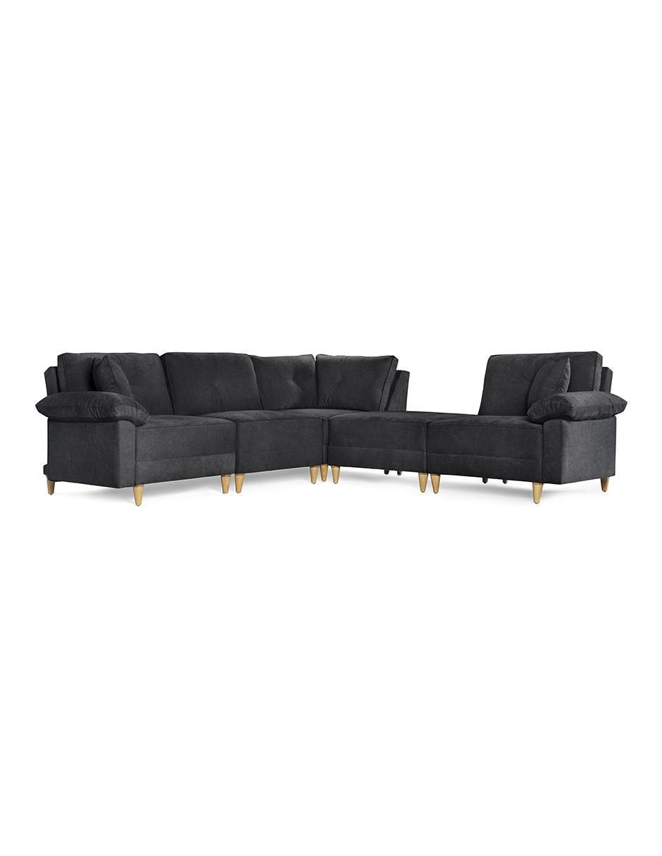 Sala modular maristella de 5 módulos memory foam reclinable a 3 posiciones makora "de" chenille