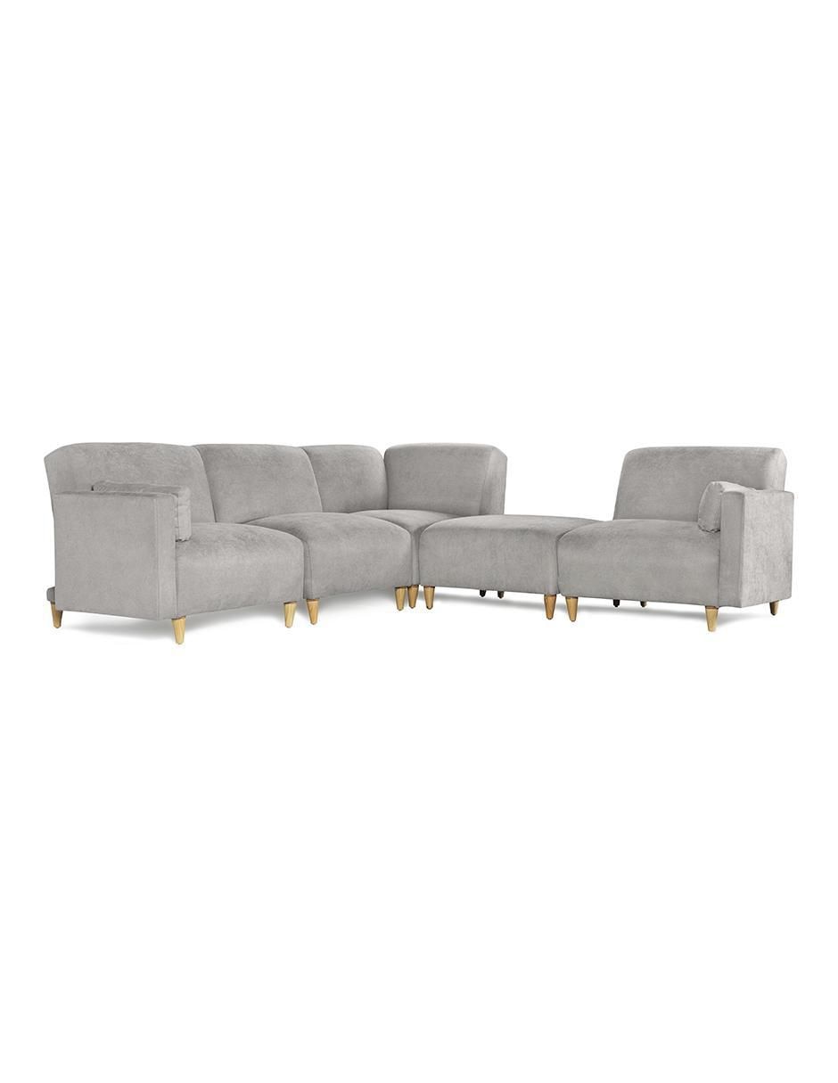 Sala modular zavian de 5 módulos memory foam reclinable a 3 posiciones de chenille