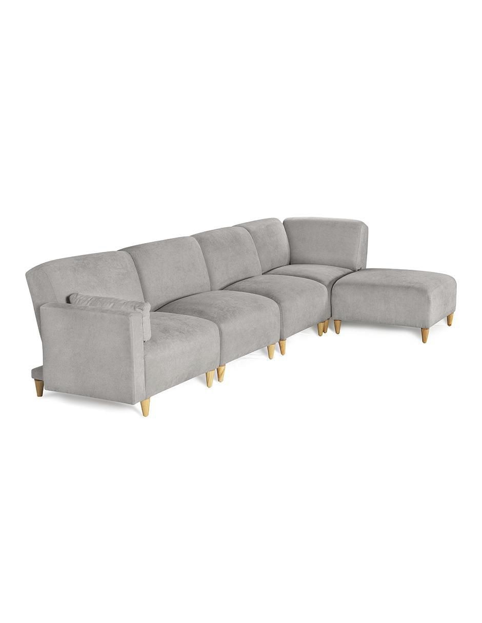 Sala modular zavian de 5 módulos memory foam reclinable a 3 posiciones de chenille 6