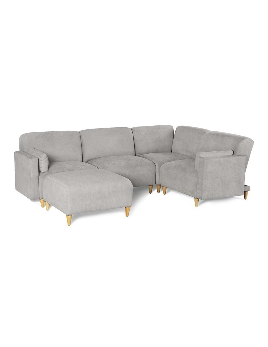 Sala modular zavian de 5 módulos memory foam reclinable a 3 posiciones de chenille 7