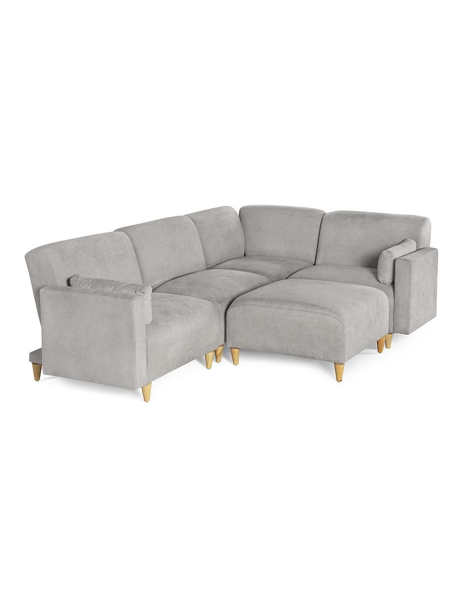 Sala modular zavian de 5 módulos memory foam reclinable a 3 posiciones de chenille 8