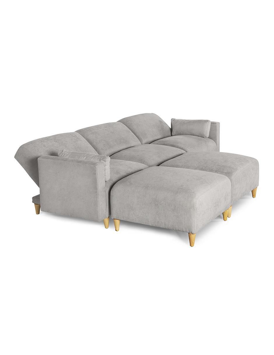 Sala modular zavian de 5 módulos memory foam reclinable a 3 posiciones de chenille 9