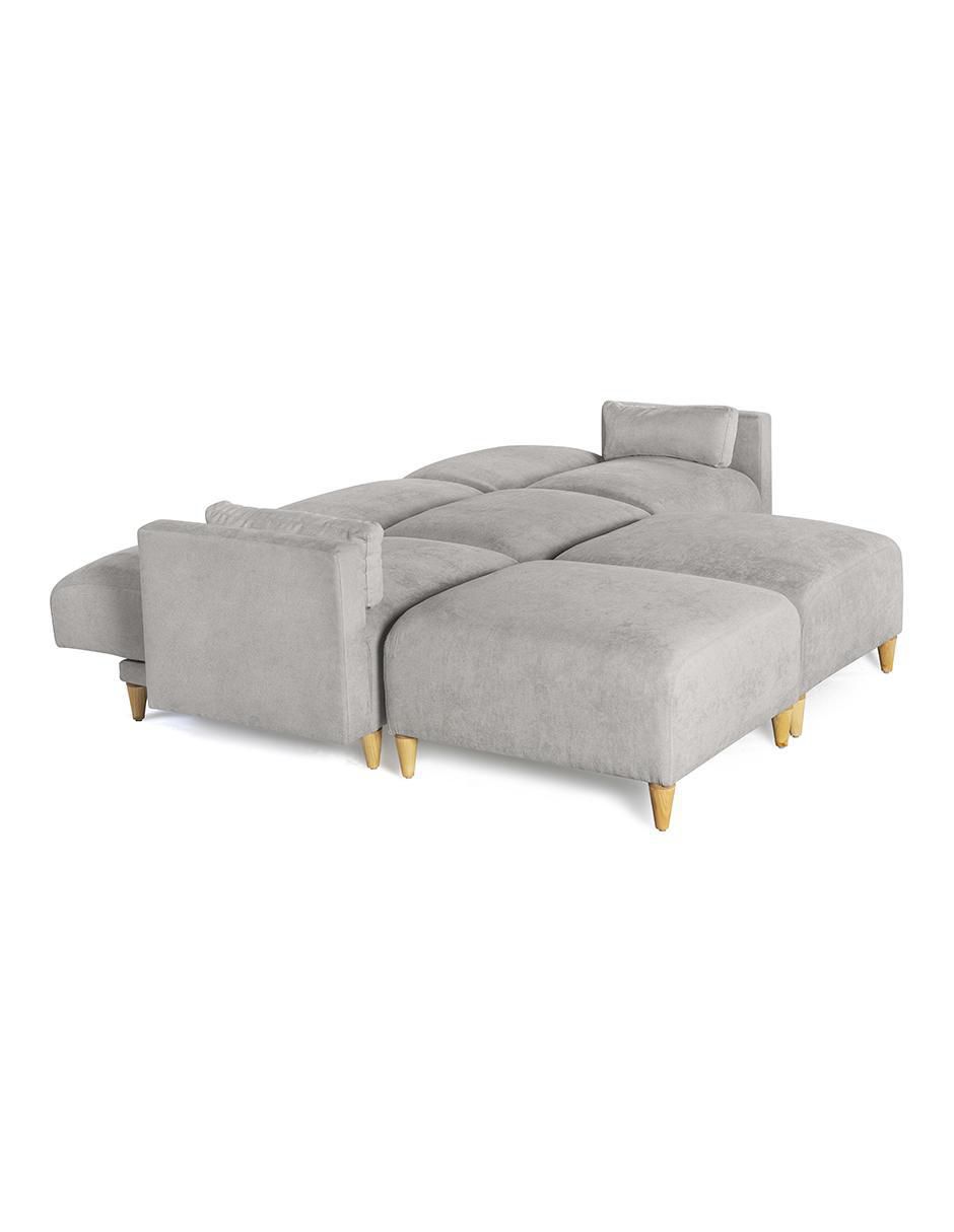 Sala modular zavian de 5 módulos memory foam reclinable a 3 posiciones de chenille 10