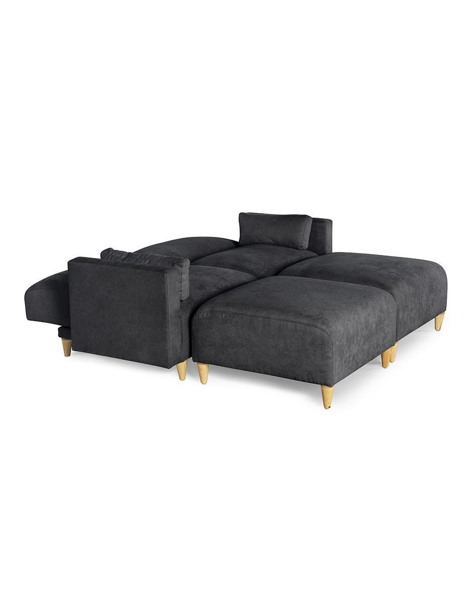 Sala modular zavian de 4 módulos memory foam reclinable a 3 posiciones makora "de" chenille