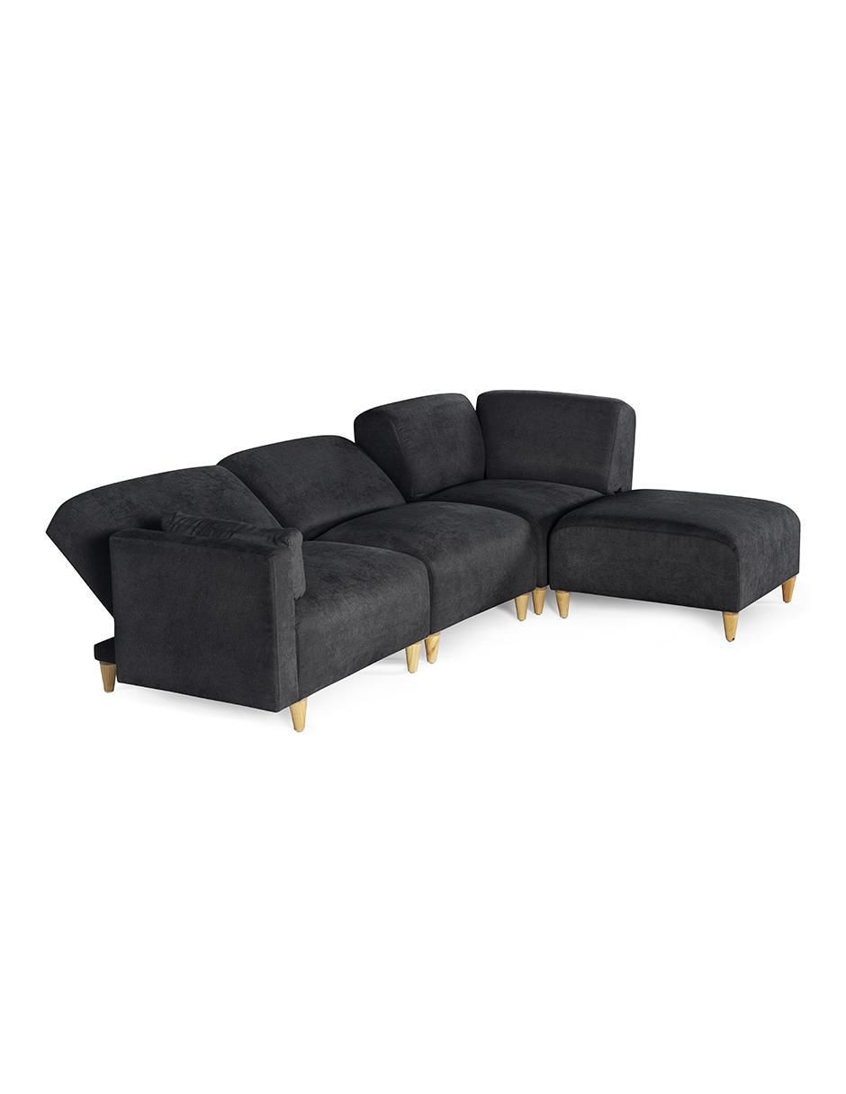 Sala modular zavian de 4 módulos memory foam reclinable a 3 posiciones makora "de" chenille