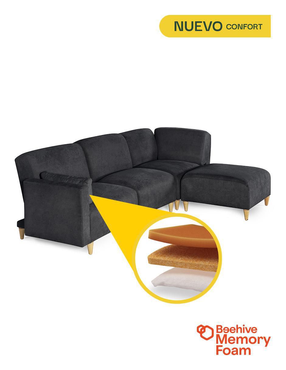Sala modular zavian de 4 módulos memory foam reclinable a 3 posiciones makora "de" chenille