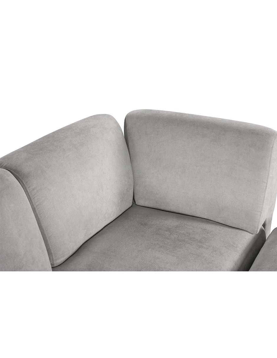 Sala modular Zavian de 4 módulos memory foam reclinable a 3 posiciones de chenille 5