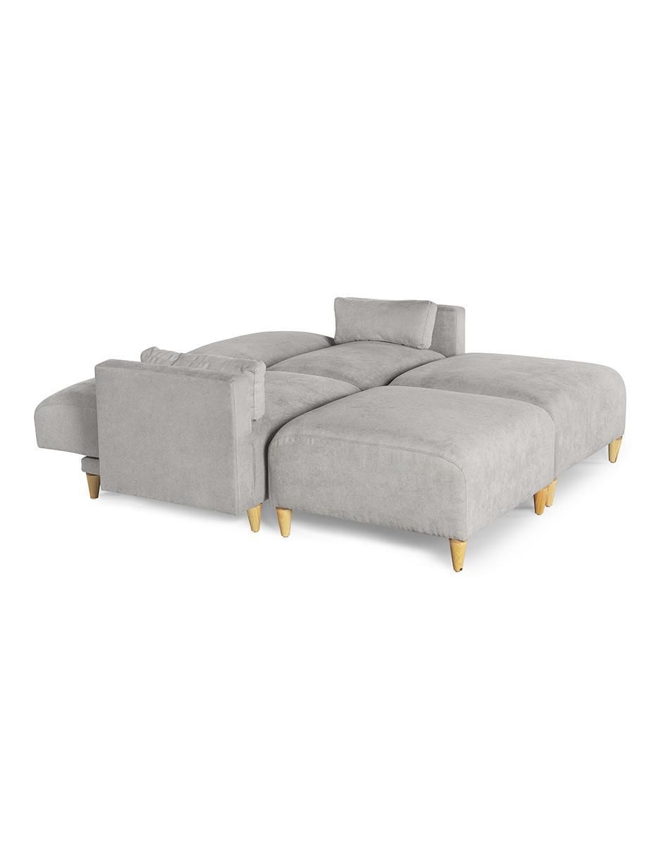 Sala modular Zavian de 4 módulos memory foam reclinable a 3 posiciones de chenille 7