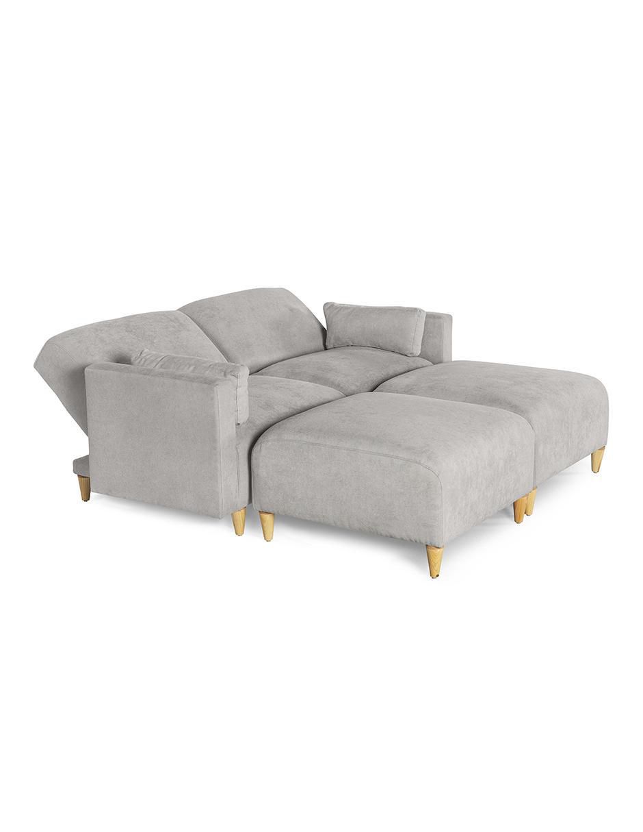 Sala modular Zavian de 4 módulos memory foam reclinable a 3 posiciones de chenille 8