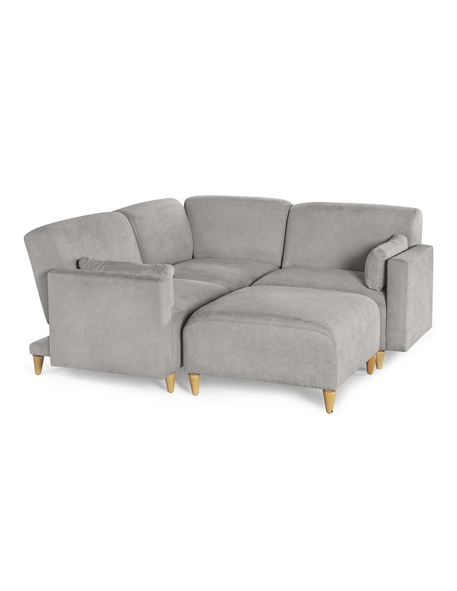 Sala modular Zavian de 4 módulos memory foam reclinable a 3 posiciones de chenille 9