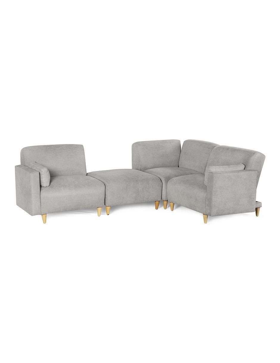 Sala modular Zavian de 4 módulos memory foam reclinable a 3 posiciones de chenille 10
