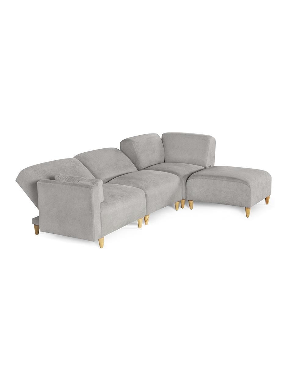 Sala modular Zavian de 4 módulos memory foam reclinable a 3 posiciones de chenille 11