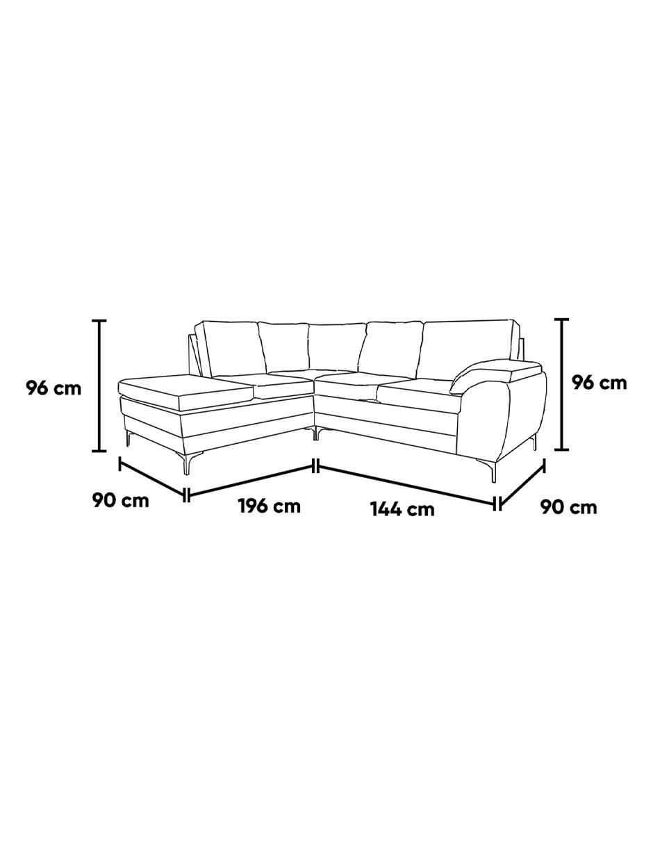 Sala modular izquierda Emy de velvet 7