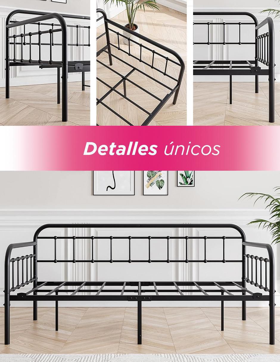 Base para cama armable railbed con barandal de acero inoxidable Individual 2