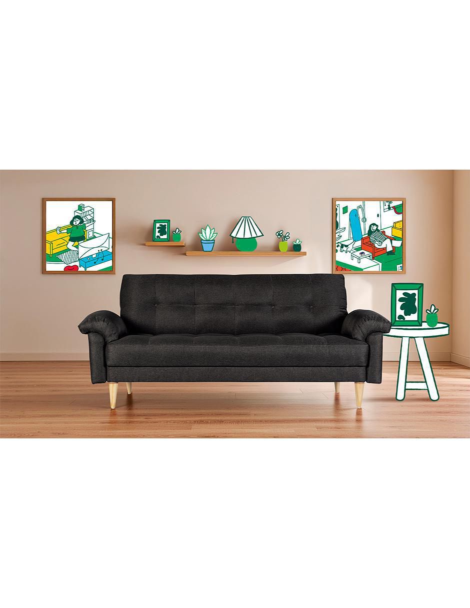 "futón/sofá cama" sí salam memory foam reclinable 3 posiciones  makora "de" lino