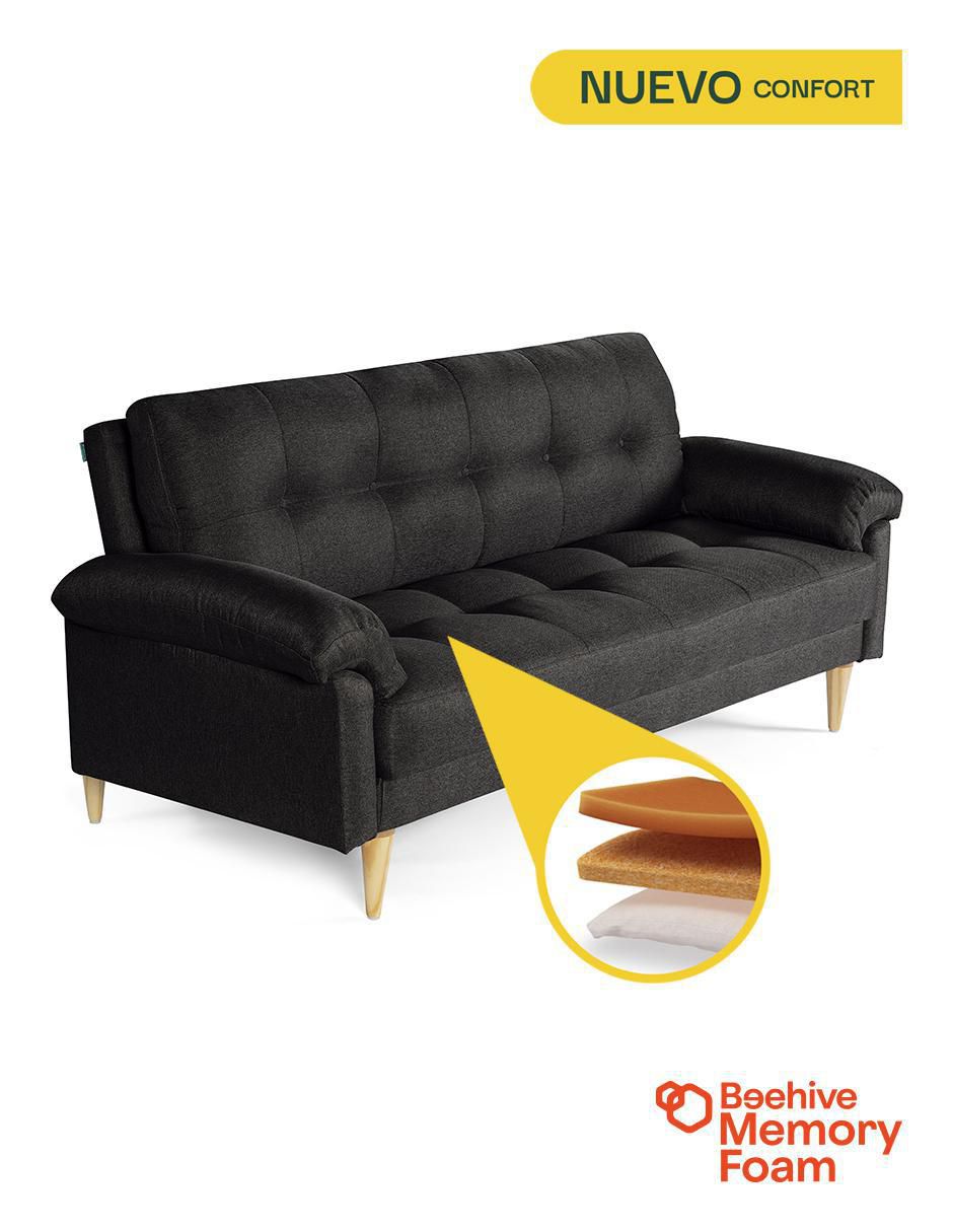 "futón/sofá cama" sí salam memory foam reclinable 3 posiciones  makora "de" lino