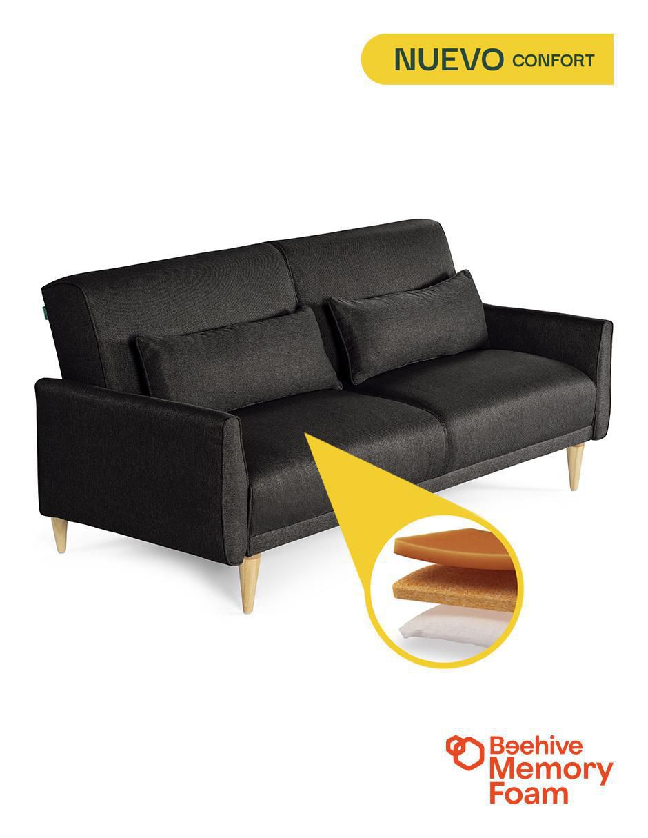 "futón/sofá cama" sí anicka memory foam reclinable 3 a posiciones makora "de" lino