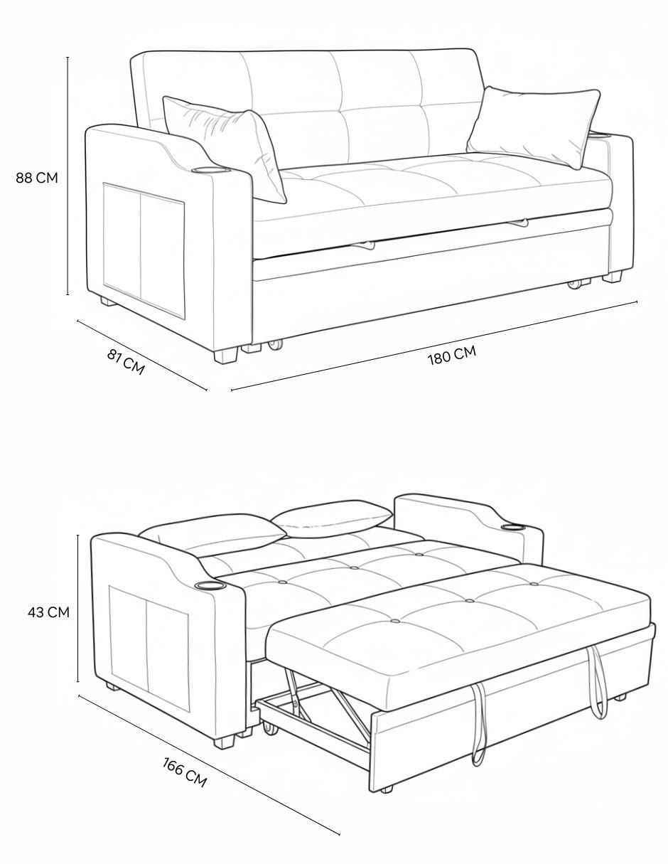 Sofá cama armable 8