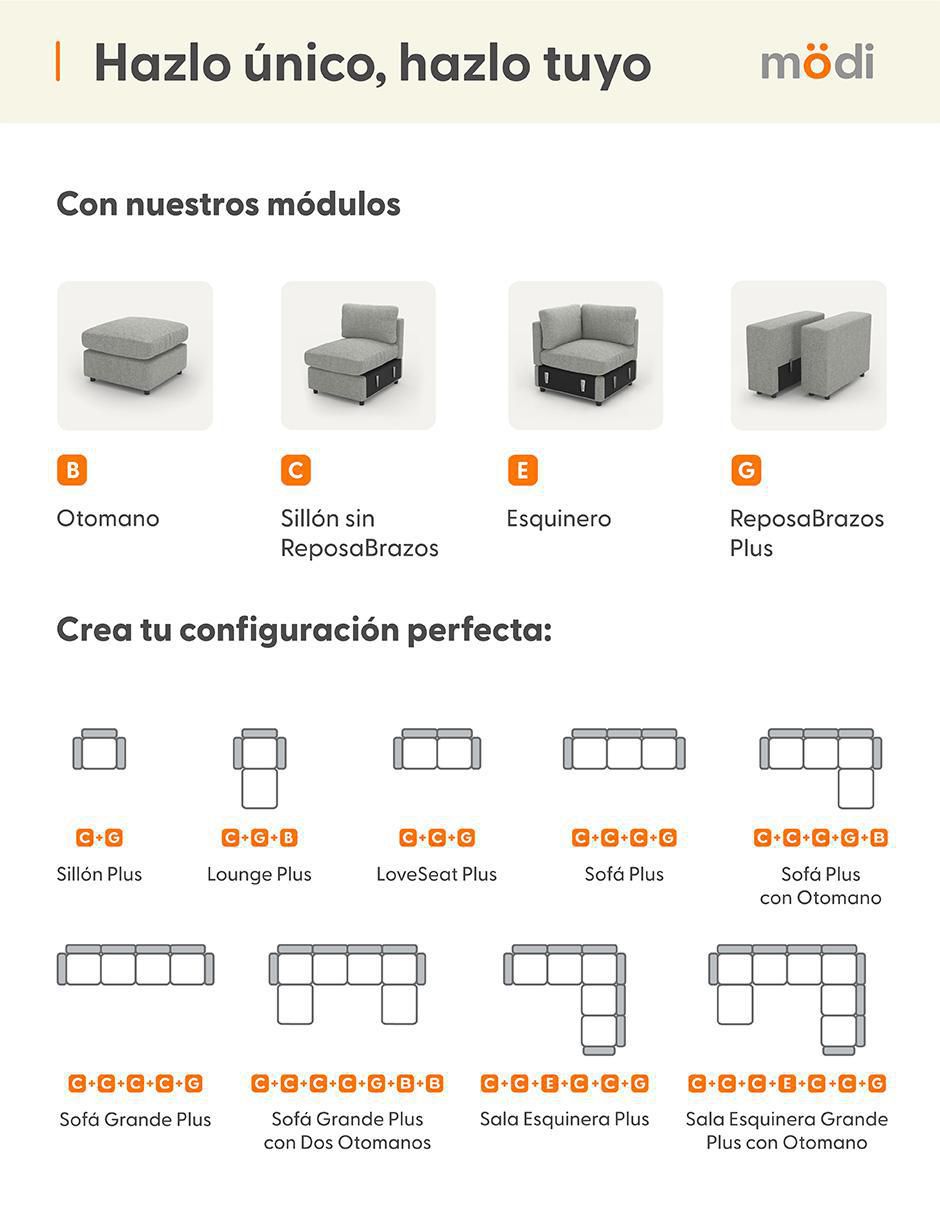 Juego de asiento con taburete Adapti plus 4