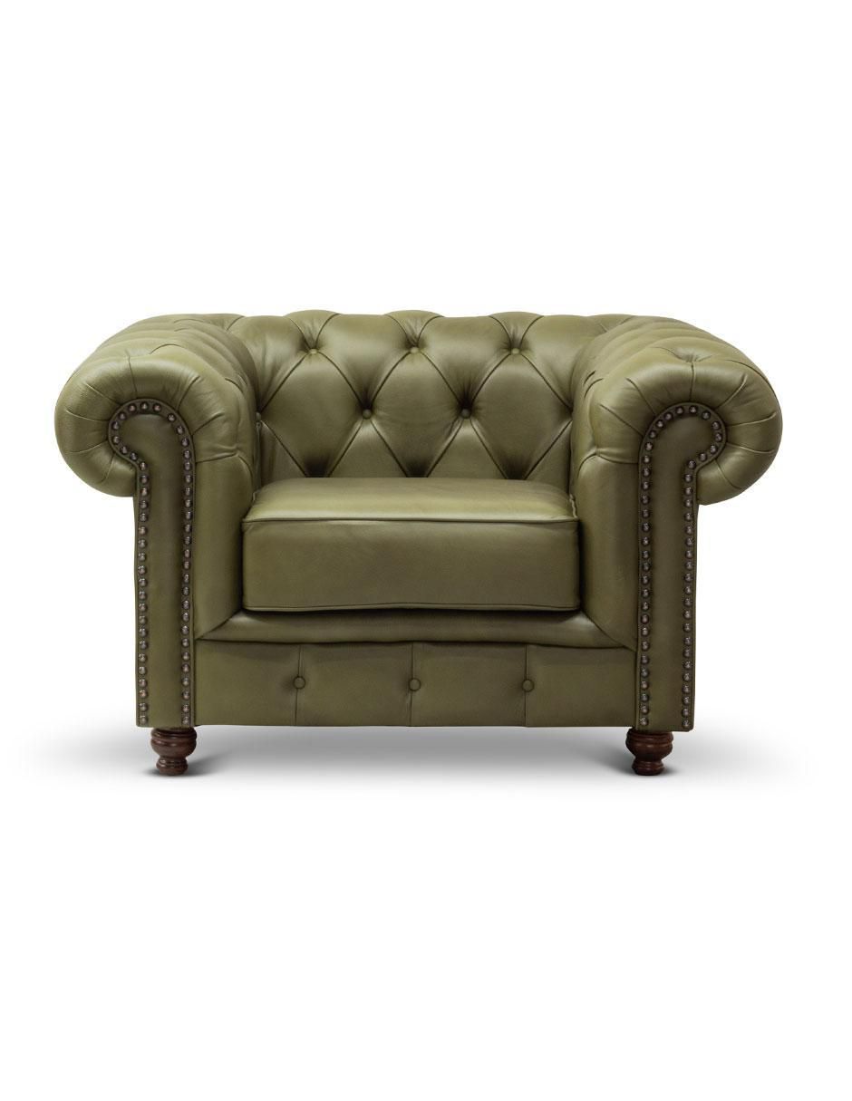 Sillón chesterfield de piel