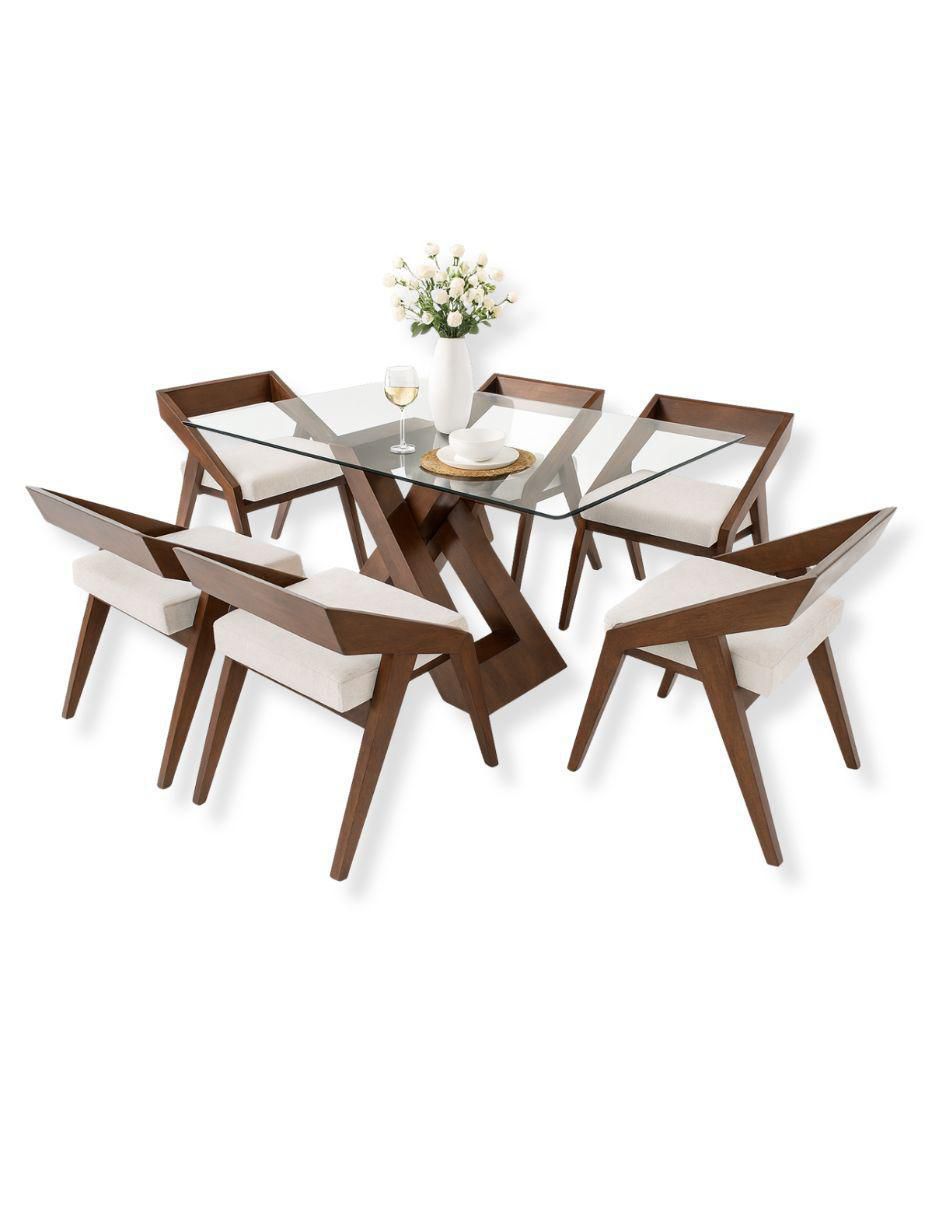 Comedor Brisa para 6 personas de cristal templado