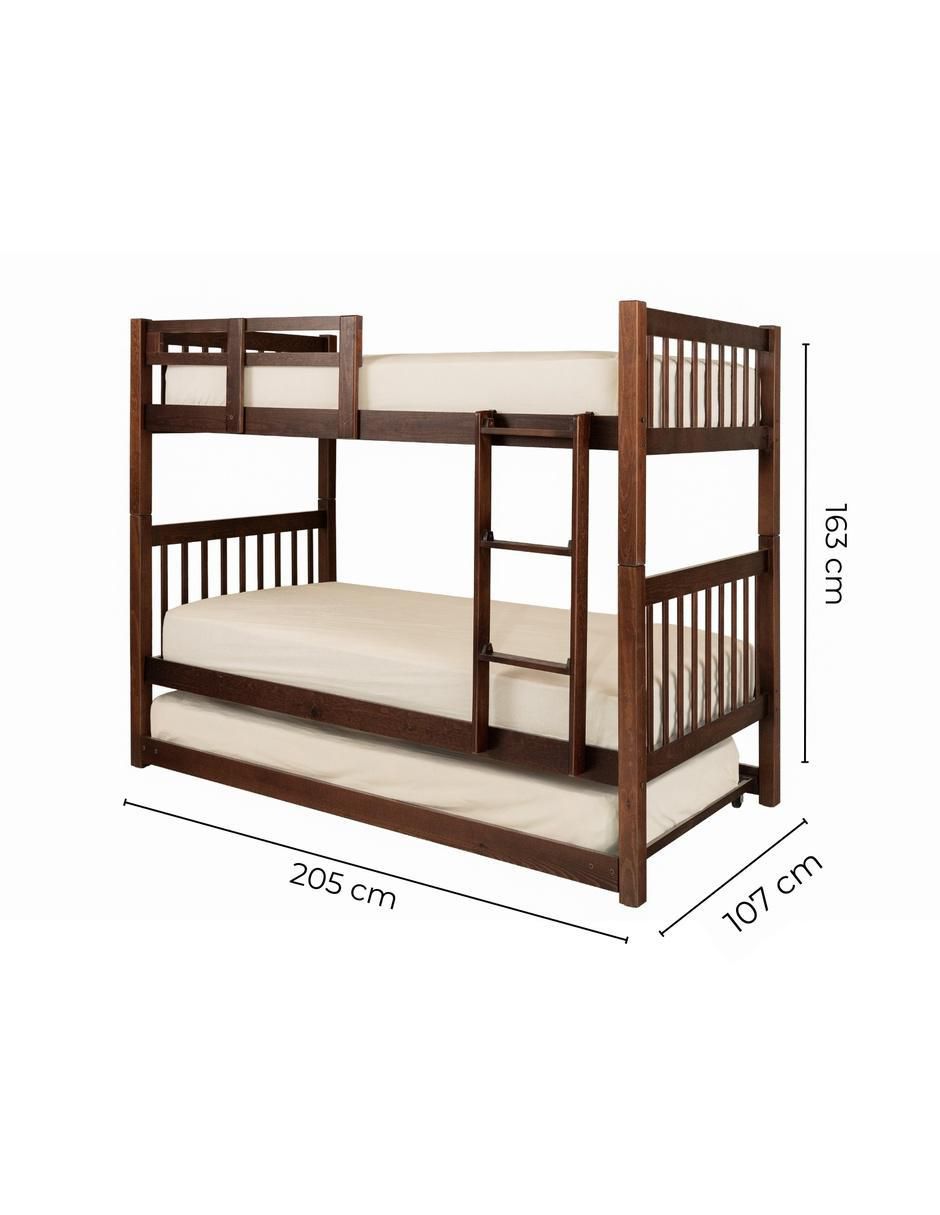 Litera Alabama de madera individual 12