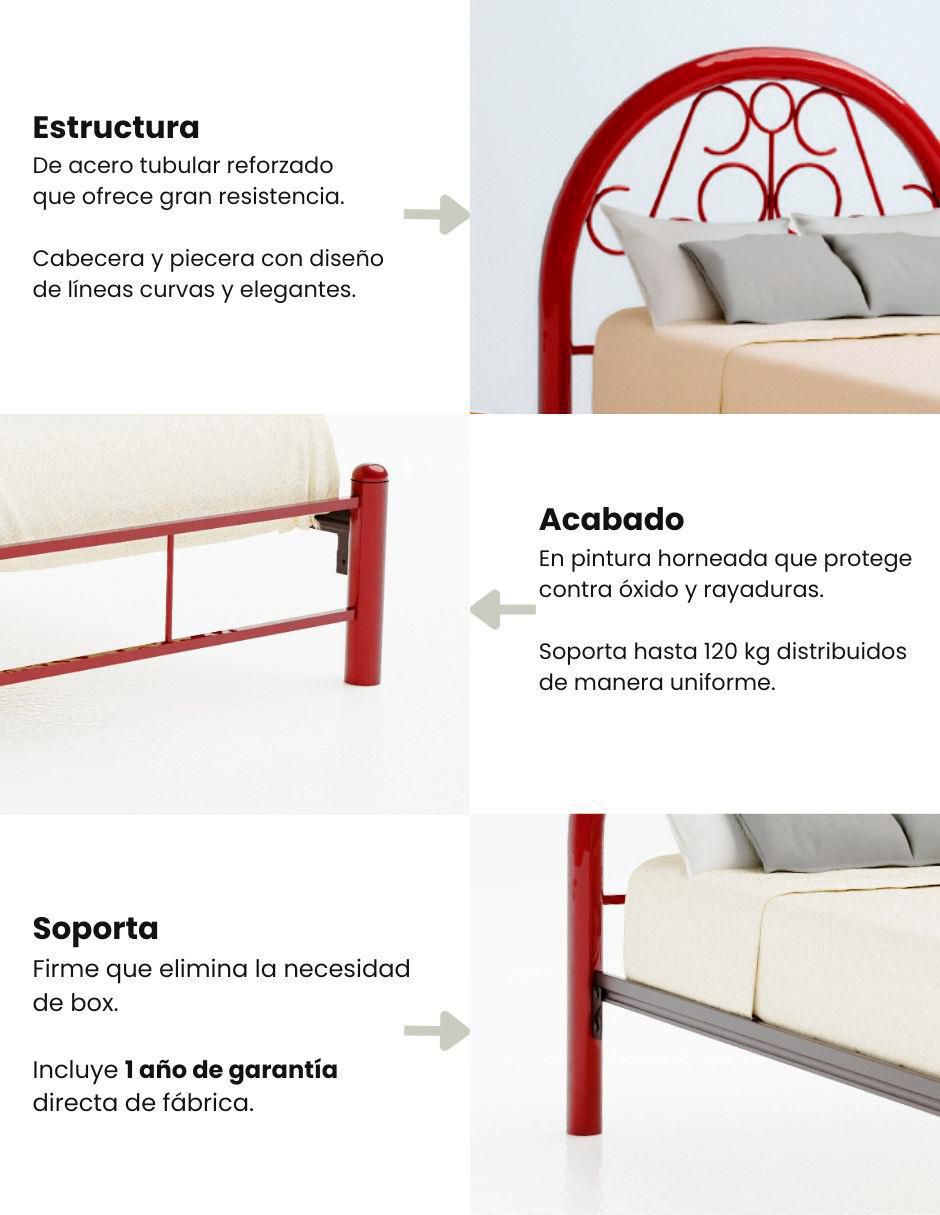 Cama teka matrimonial jaco "de" acero mat