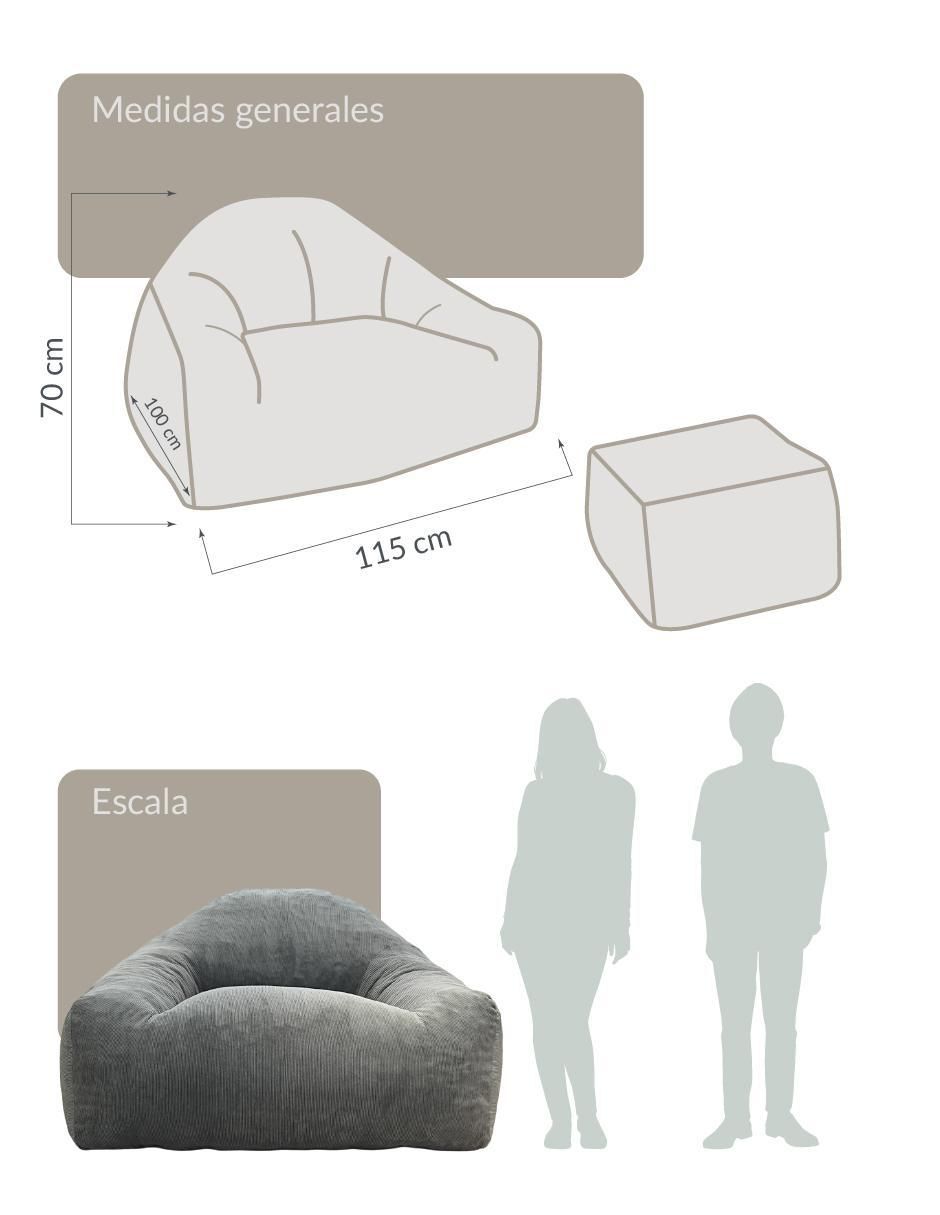 Sillón likka japandi "de" tela