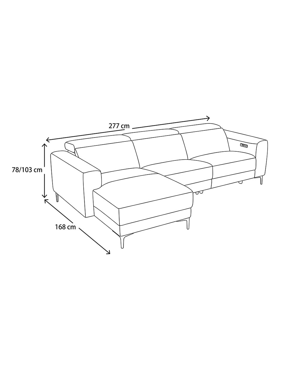 Sala modular izquierda Naomi de vinipiel 14