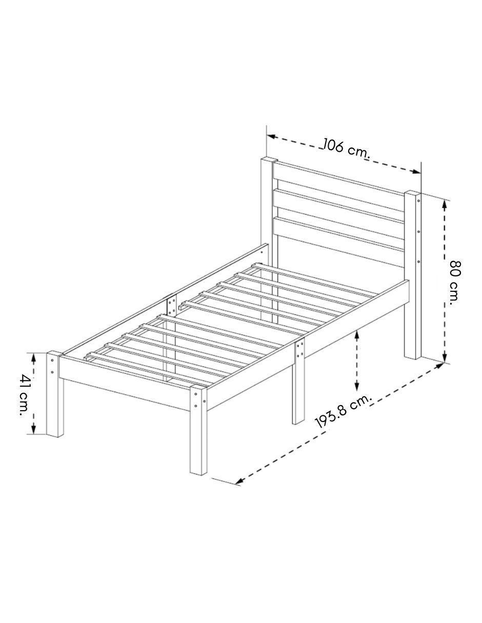Cama de madera individual 4