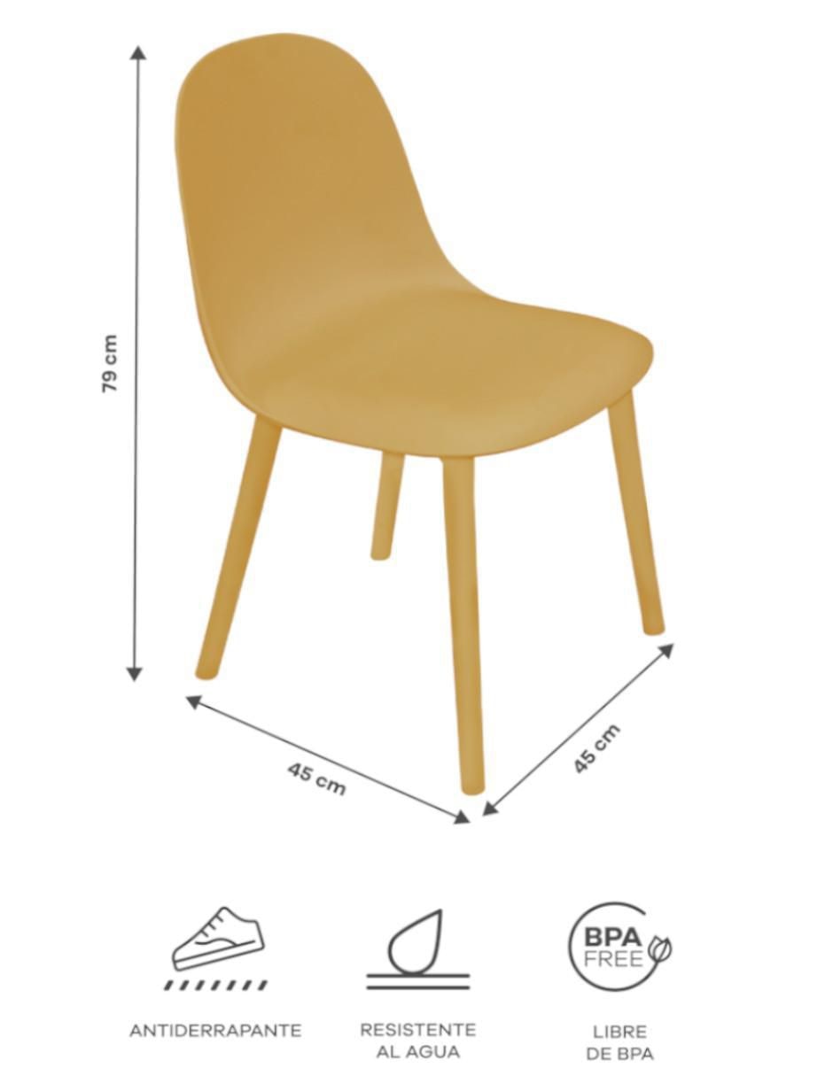 Juego de sillas 4 "piezas" eames ideen "de" plástico adulto