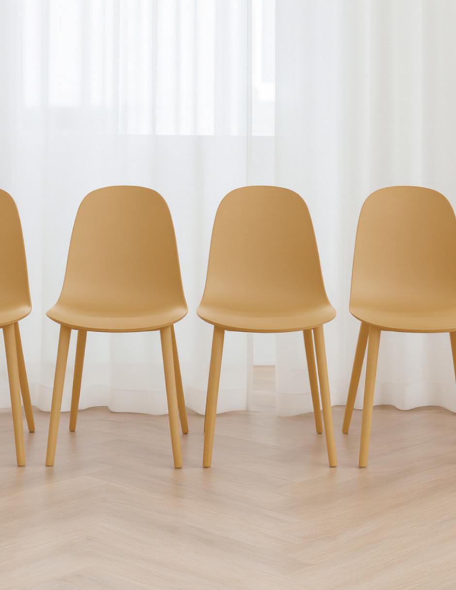 Juego de sillas 4 "piezas" eames ideen "de" plástico adulto