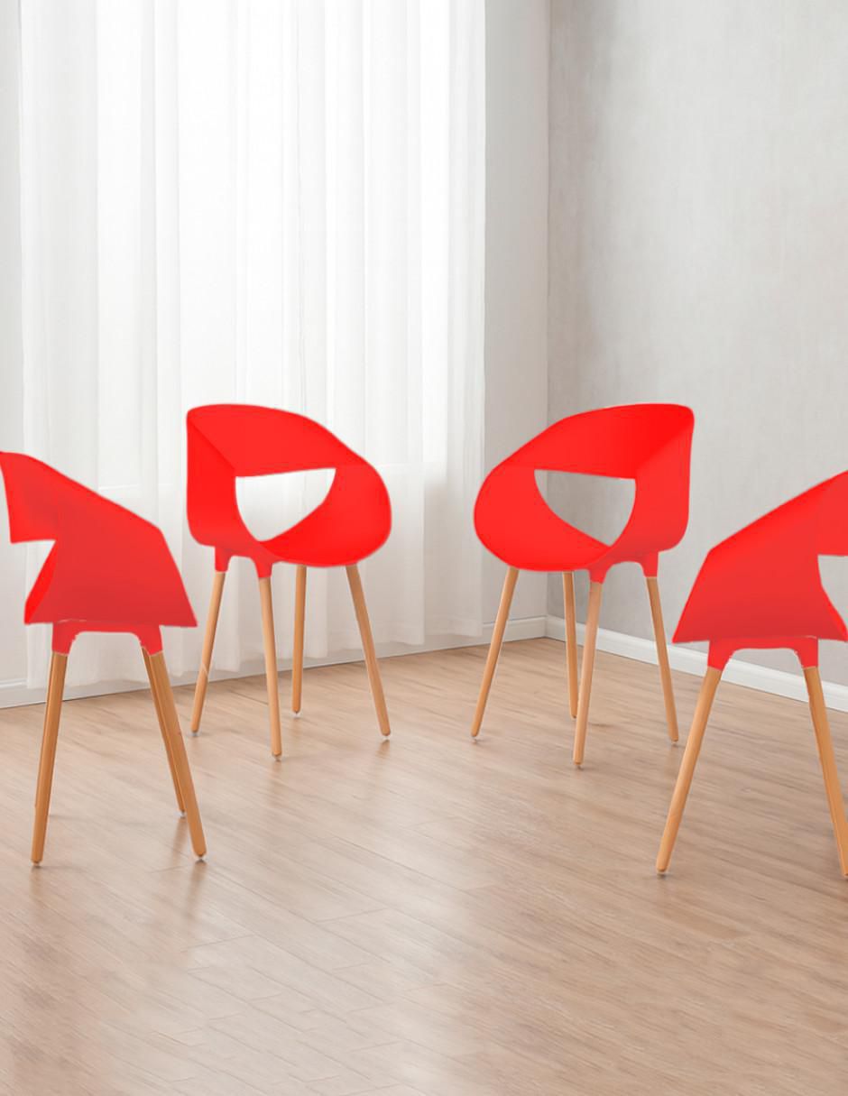 Juego de sillas 4 piezas Eames de plástico adulto 5