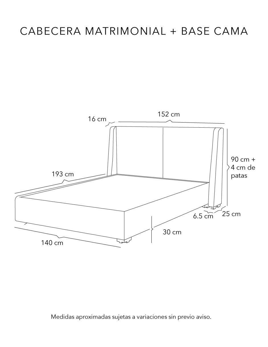 Cama milan base dicasa "de" madera y tela mat