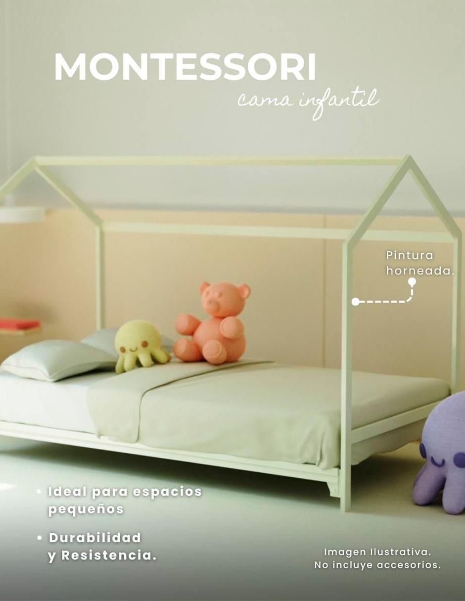 Cama baja infantil Luca de metal individual 2