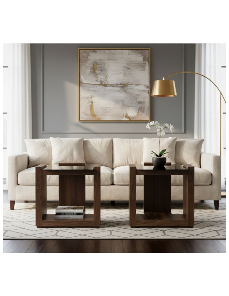 Mesa lateral de madera nogal 4