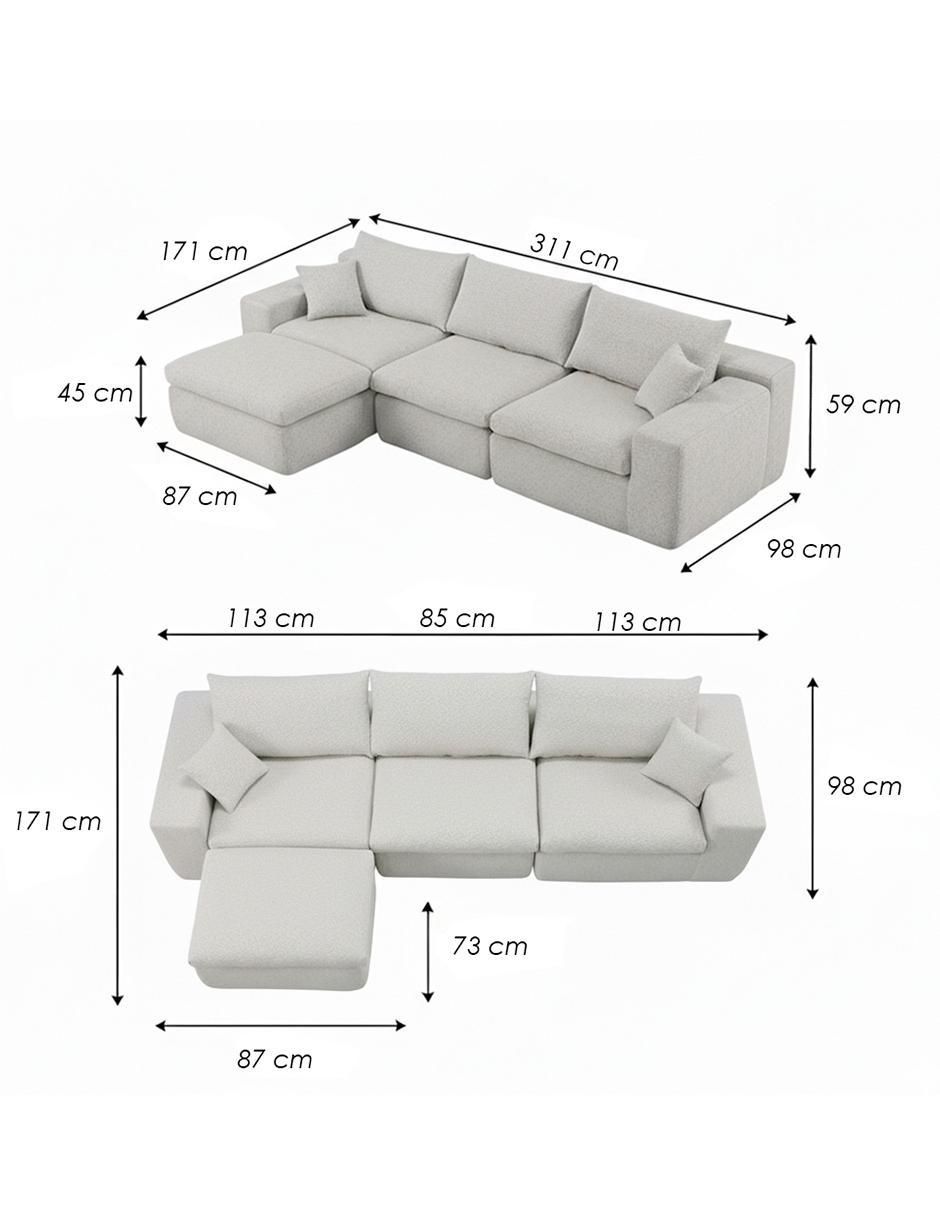 Sala modular Cloud de tela 8