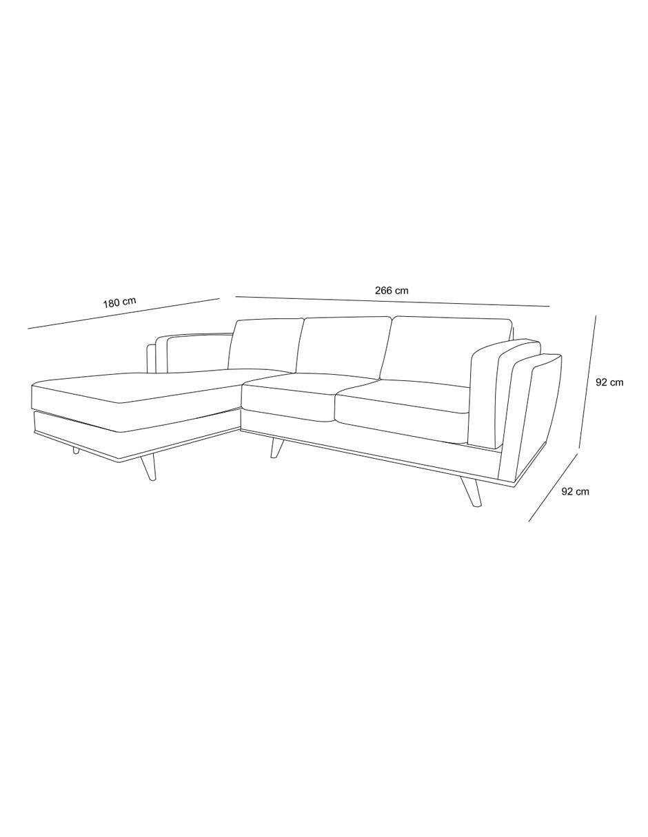 Sala modular izquierda Rivage de tela 10