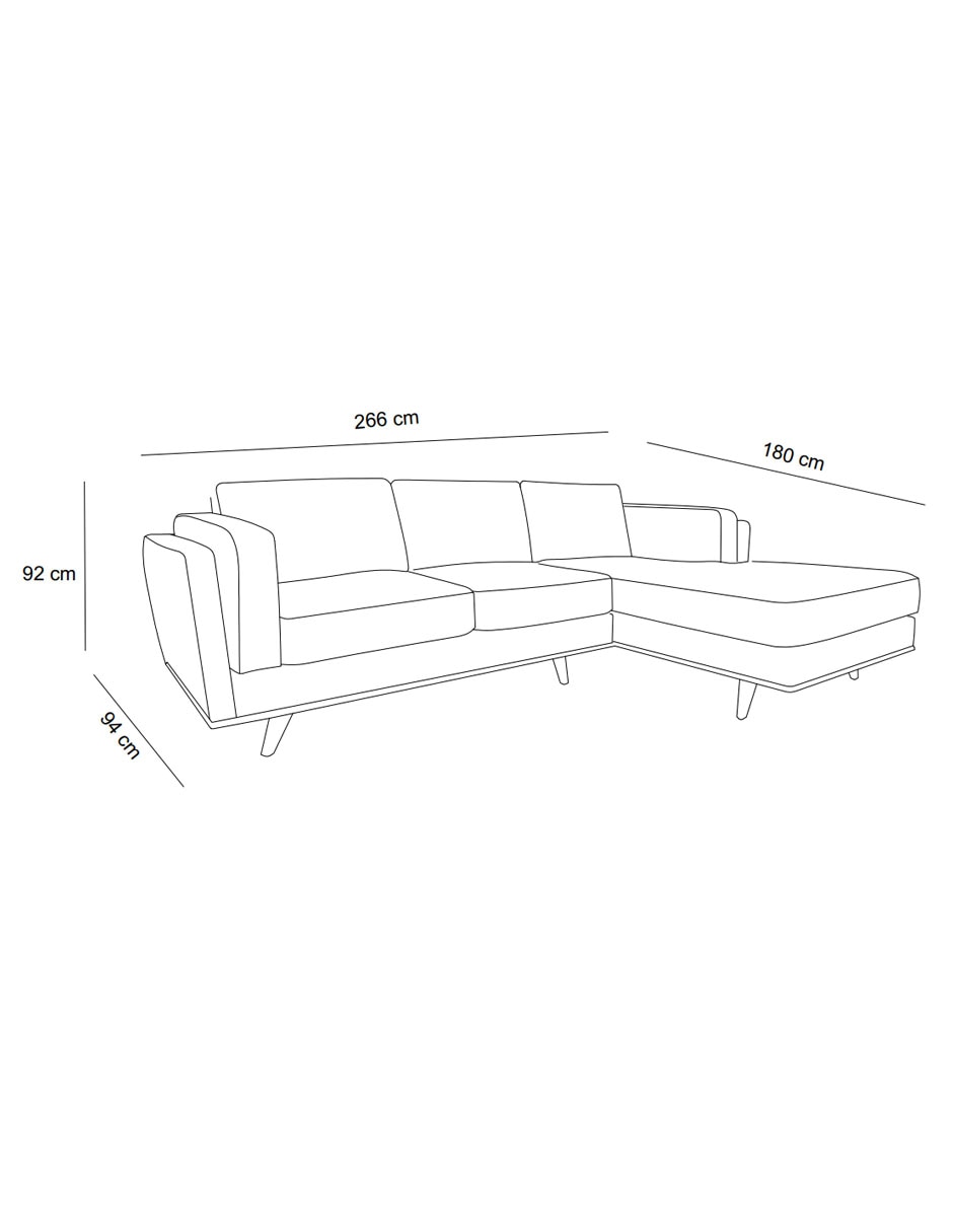 Sala modular derecha Rivage de poliéster 6