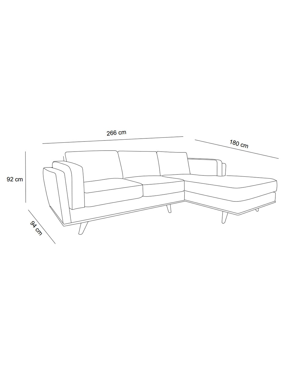 Sala modular derecha Rivage de tela 9