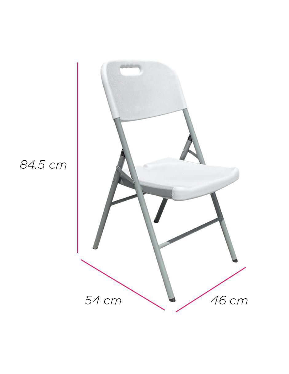 Juego de sillas plegables 6 piezas Folding Collection con estética moderna y detalles ergonómicos de plástico y metal adulto 6
