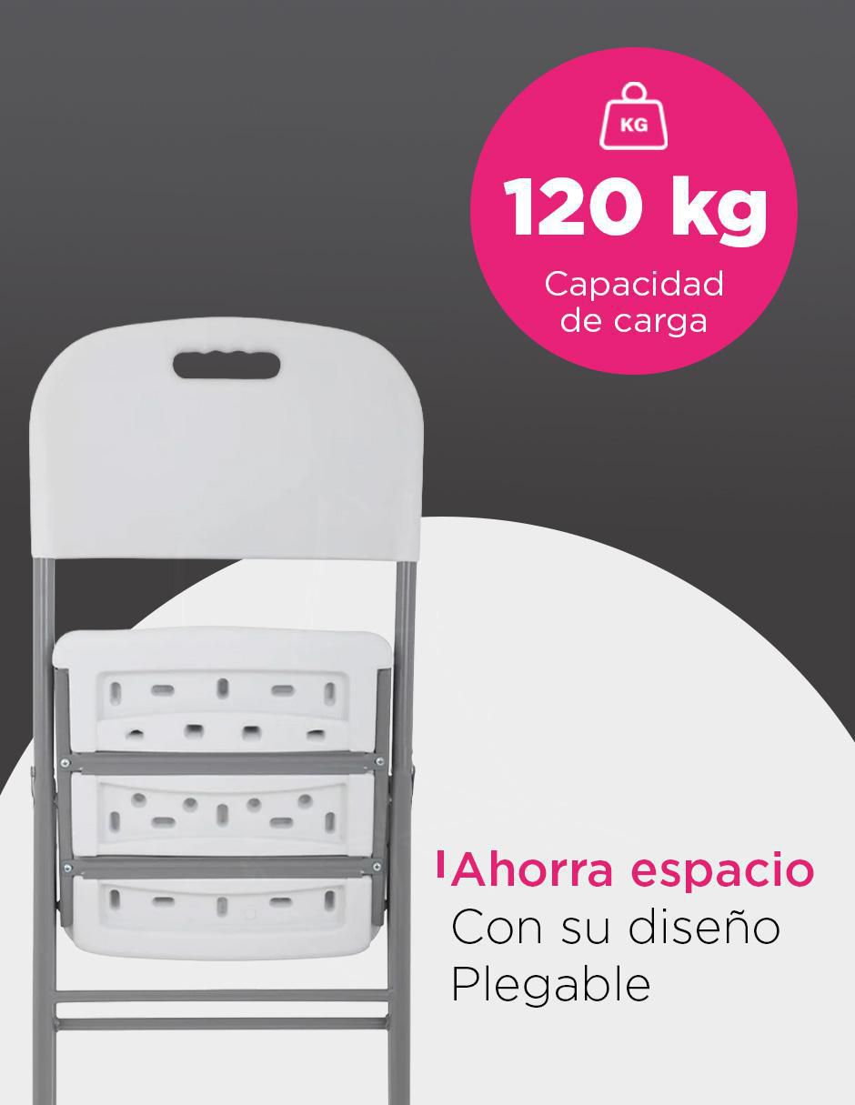 Juego de sillas plegables 6 piezas Folding Collection con estética moderna y detalles ergonómicos de plástico y metal adulto 3