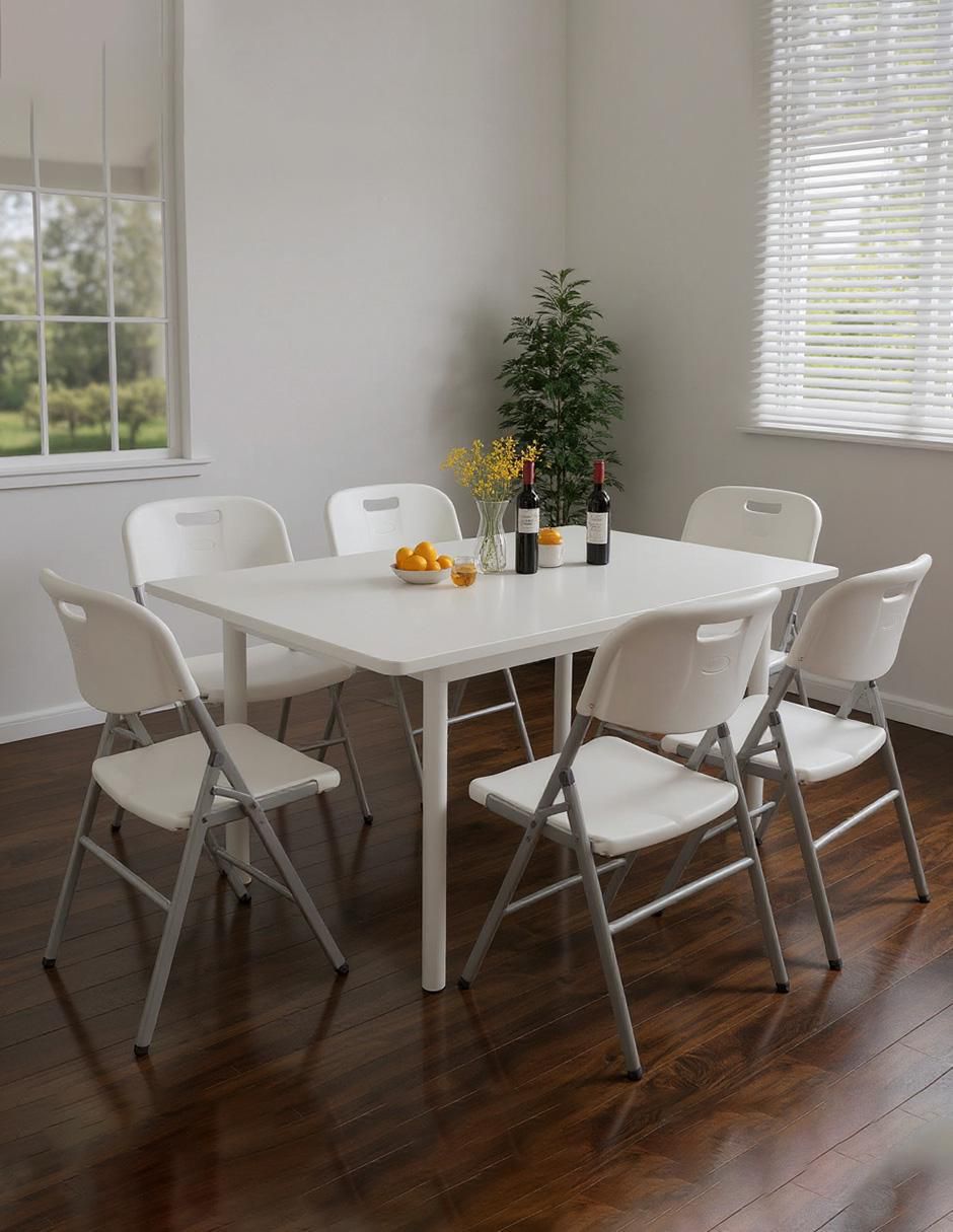 Juego de sillas plegables 6 piezas Folding Collection con estética moderna y detalles ergonómicos de plástico y metal adulto 5