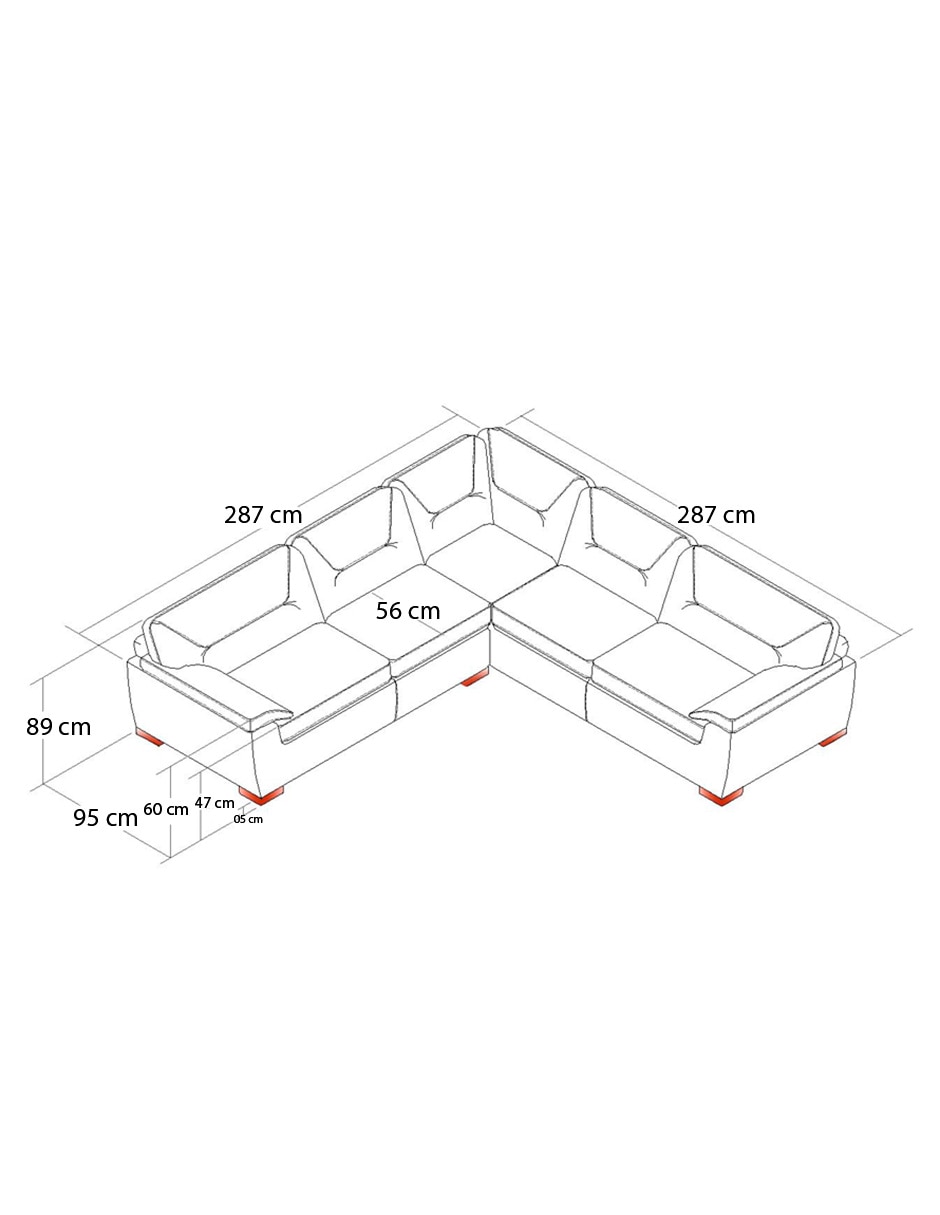 Sala modular Artic de tela 8