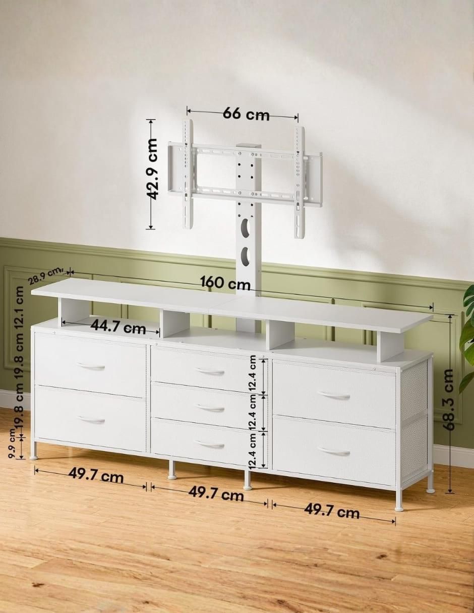 Cajonera armable con soporte para tv de MDF 8